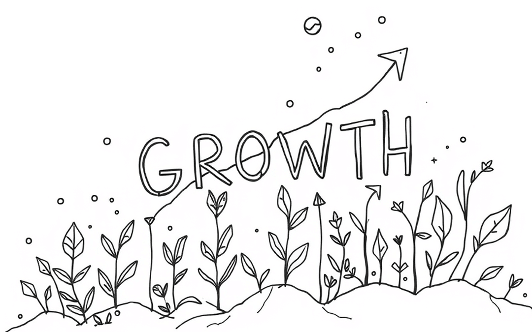 blog-feature-_0004_businessgrowth An illustration accompanying a blog about Wide Angle’s partnership with DesignRush, featuring a line art drawing of flowers intertwined with a graph chart. This visual symbolizes business growth, creative strategy, and the power of strong partnerships in driving success. The design reinforces the blog’s focus on expanding opportunities and delivering impactful branding solutions.