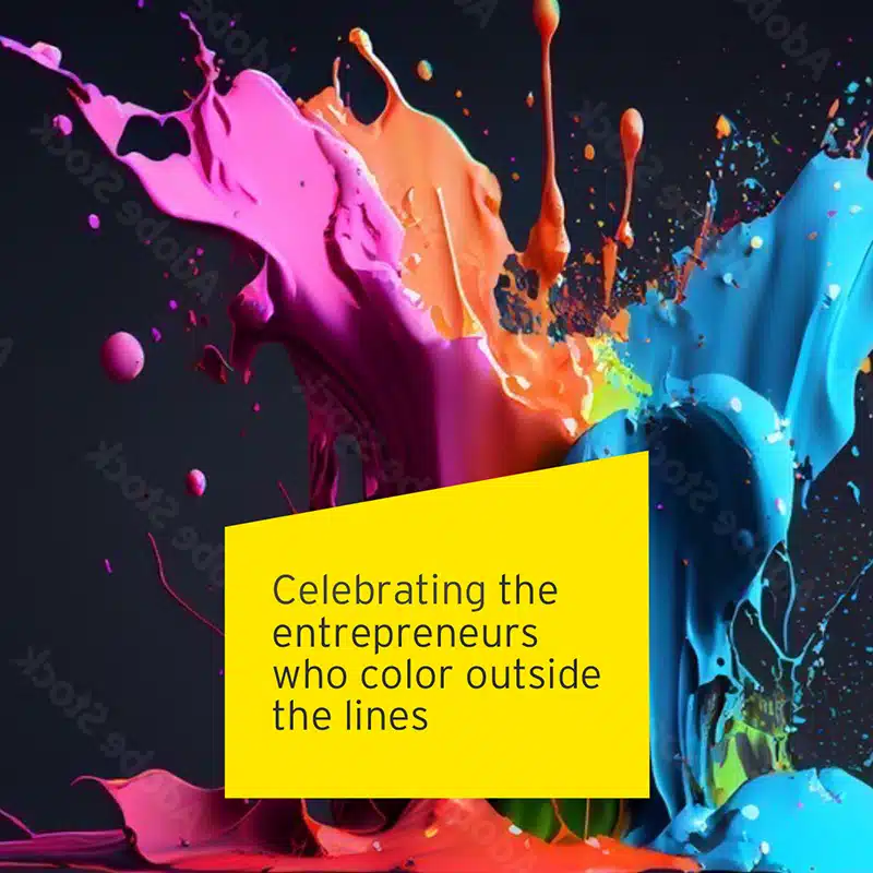 Campaign creative by Wide Angle showing an splash of paint that looks like a butterfly spreading its wings